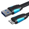 ადაპტერი Vention Flat USB3.0 A Male to Micro B Male Cable 1.5M VAS-A12-B150 Black VAS-A12-B150-image | Hk.ge