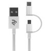 კაბელი 2E Cable USB to Micro + Type C, 5V/2.4A, White,1m 2E-CCMTAB-WT-image | Hk.ge