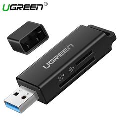 ბარათის წამკითხველი + მეხსიერების ბარათი UGREEN CM104 (40752) USB 3.0 to TF + SD Dual Card Reader (Black) 40752-image | Hk.ge