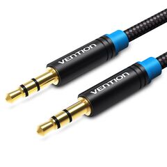 Vention P350AC050-B-M Cotton Braided 3.5mm Male to Male Audio Cable 0.5M Black Metal Type-image | Hk.ge