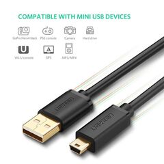 USB კაბელი Vention COMBI USB 2.0 A Male to Mini-B Male Cable 3M Black PVC Type COMBI-image | Hk.ge