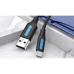 USB კაბელი Vention COLBH USB 2.0 A Male to Micro USB Male Cable 2M Black PVC Type COLBH-image | Hk.ge