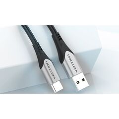კაბელი Vention COFHG USB-C to USB 2.0-A Fast Charging Cable 1.5M Gray Aluminum Alloy Type,5A-image | Hk.ge