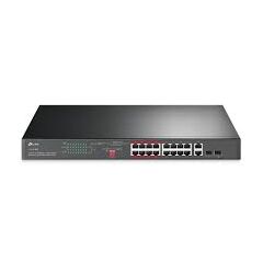 სვიჩი: Network Active/ Switch/ TP-link TL-SL1218MP 16-Port 10/100 Mbps + 2-Port Gigabit Rackmount Switch with 16-Port PoE+-image | Hk.ge