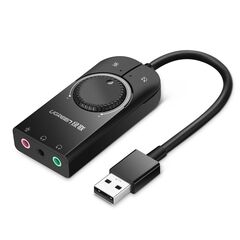 აუდიო ადაპტერი: Logilink UA0397 USB 2.0 Audio Adapter With Volume Control 3x 3.5 mm/F Black-image | Hk.ge