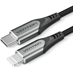 USB კაბელი VENTION TACHF USB 2.0 C to Lightning Cable 1M Gray Aluminum Alloy Type-image | Hk.ge