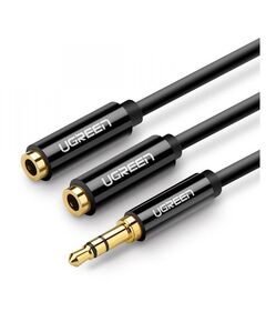აუდიო კაბელი UGREEN (20816) 3.5mm Male to 2 Female Audio splitter Cable 25cm (Black)-image | Hk.ge