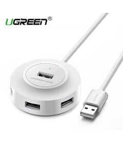USB ჰაბი UGREEN CR106 (20270) USB 2.0 4 PORTS HUB 1M WHITE-image | Hk.ge