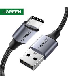 მობილურის USB დამტენი UGREEN 60128 USB 2.0 A to USB-C Cable Nickel Plating Aluminum Braid 2m (Black)-image | Hk.ge