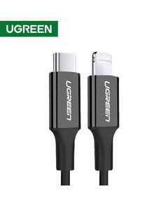 USB-C კაბელი UGREEN 60751 USB-C to Lightning Cable M/M Nickel Plating ABS Shell 1m (Black)-image | Hk.ge