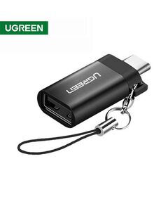 USB ადაპტერი UGREEN US270 (50283) OTG Type C to USB 3.0 A Adapter Cable with Lanyard (Black)-image | Hk.ge