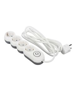 დამაგრძელებელი: 2E 4 Ways socket,with children protection.H05VV-F 3G1.0*3m, white, suitable for vertical mounting-image | Hk.ge
