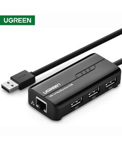 ქსელის ბარათი UGREEN 20264 USB 2.0 10/100Mbps USB to Lan + 3Port USB HUB Network Adapter 20264-image | Hk.ge