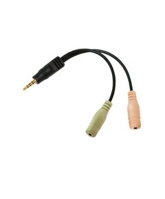 ადაპტერი: Logilink CA0021 Audio adapter 3.5 mm 4-pin/M to 2x 3.5 mm 3-pin/F 0.15 m 119341-image | Hk.ge