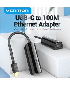 ადაპტერი Vention CFABB USB-C to 100M Ethernet Adapter 0.15M Black CFABB-image | Hk.ge