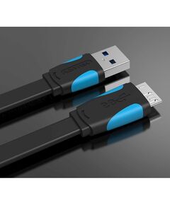 Vention VAS-A12-B200 Flat USB3.0 A Male to Micro B Male Cable 2M Black-image | Hk.ge