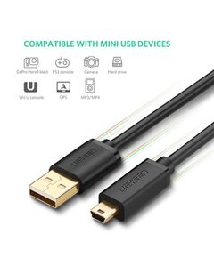 USB კაბელი Vention COMBI USB 2.0 A Male to Mini-B Male Cable 3M Black PVC Type COMBI-image | Hk.ge