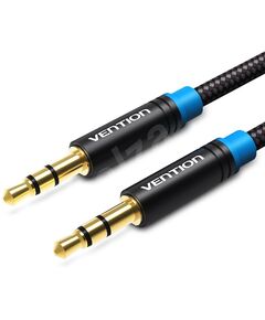 აუდიო კაბელი Vention P350AC300-B-M Cotton Braided 3.5mm Male to Male Audio Cable 3M Black Metal Type P350AC300-B-M-image | Hk.ge