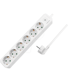 დენის ადაპტორი: Logilink LPS247 Socket Outlet 6-Way + Switch 1.5m White 120418-image | Hk.ge