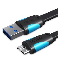 ადაპტერი Vention Flat USB3.0 A Male to Micro B Male Cable 1.5M VAS-A12-B150 Black VAS-A12-B150-image | Hk.ge