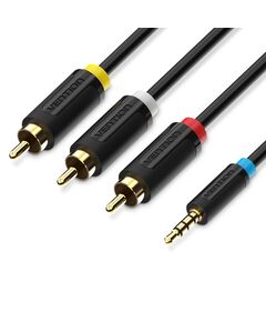 აუდიო კაბელი VENTION BCBBG 3.5mm Male to 3RCA Male AV Cable 1.5M Black BCBBG-image | Hk.ge
