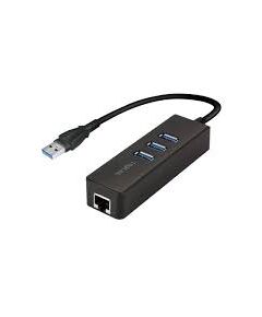 ადაპტერი: LogiLink UA0173A USB 3.0 type A to gigabit adapter to 1x RJ45 and 3x USB 3.0 type A-image | Hk.ge