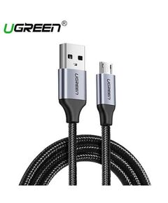 USB კაბელი UGREEN US290 (60146) USB 2.0 A to Micro USB Cable Nickel Plating Aluminum Braid 1m (Black)-image | Hk.ge