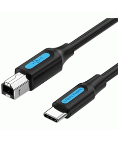 კაბელი: VENTION CQUBG USB 2.0 C Male to B Male 2A Cable 1.5M Black-image | Hk.ge