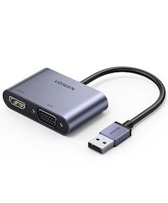 ადაპტერი UGREEN CM449 (20518) USB to HDMI / VGA Converter 3.0, Silver-image | Hk.ge