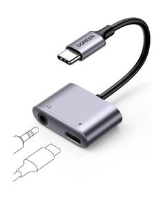 აუდიო ადაპტერი UGREEN CM231 (60164) Type-c USB-C to 3.5mm Audio Adapter with PD, Silver-image | Hk.ge