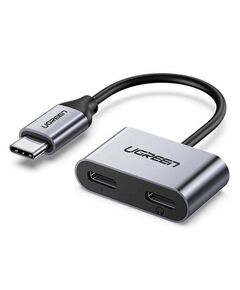USB-C ადაპტერი UGREEN CM232 (60165) Type-C USB-C One-Two Converter, Gray-image | Hk.ge