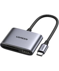 ბარათის წამკითხველი UGREEN CM387 (80798), USB-C to SD/TF + USB 2.0 Memory Card Reader, Grey-image | Hk.ge