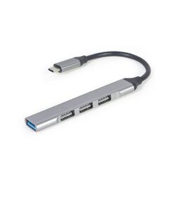 USB ჰაბი: Gembird UHB-CM-U3P1U2P3-02 USB Type-C 4-port USB hub (USB3 x 1 port, USB2 x 3 ports) Silver-image | Hk.ge