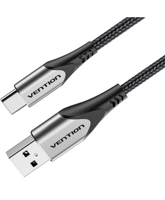 USB კაბელი VENTION CODHH Cotton Braided USB 2.0 A Male to C Male 3A Cable 2M Gray Aluminum Alloy Type-image | Hk.ge