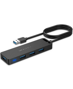 USB ჰაბი VENTION CHLBD 4-Port USB 3.0 Hub With Power Supply 0.5M Black-image | Hk.ge