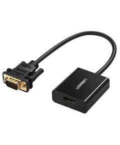 ადაპტერი UGREEN HU-516 (20694), HDMI to VGA Adapter With 3.5mm, 30cm, Black-image | Hk.ge