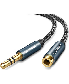 აუდიო ადაპტერი UGREEN AV118 (50440), 3.5mm Male to Female, Extension Cable, Black/Gold-image | Hk.ge