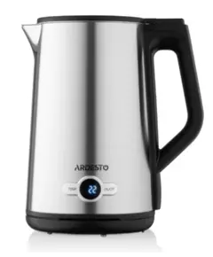 Ardesto Electric kettle Steel Collection EKL-X52E, 1.7L, LED display, double-walled, STRIX, silver-image | Hk.ge