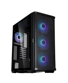 Zalman Computer case Z10, without PSU, 2xUSB3.0, 1xUSB Type-C, 3x140mm Black fans, 1x120mm Black fans, TG Side Panel, EATX, Black-image | Hk.ge