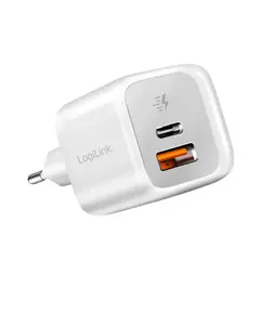 დამტენი: Logilink PA0320SB Dual USB charger set 1x USB-C 1x USB-A 20 W white-image | Hk.ge
