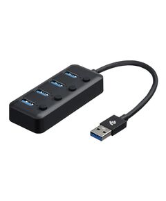USB ჰაბი 2E Adepter USB-A to 4*USB3.0 hub with switch, 0.25m 2E-W1405-image | Hk.ge