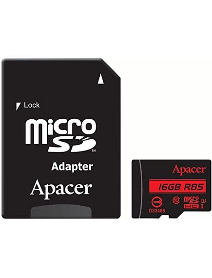 SD ბარათი Apacer 16GB microSDHC C10 UHS-I R85MB/s + SD AP16GMCSH10U5-R-image | Hk.ge