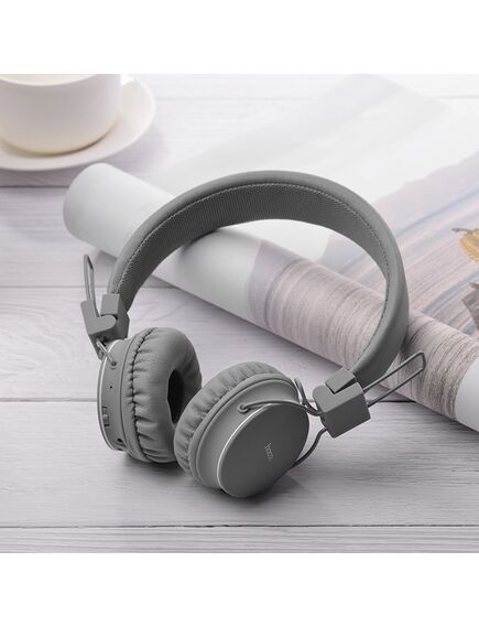 ყურსასმენები Hoco W19 Easy move wireless headphones Gray 102656-image2 | Hk.ge