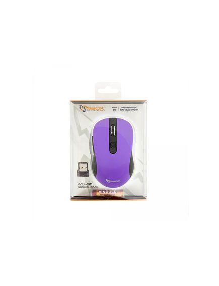 მაუსი SBOX Wireless Mouse WM-911U DPI 800/1200/1600 DPI USB 2.0 Purple 102214-image3 | Hk.ge
