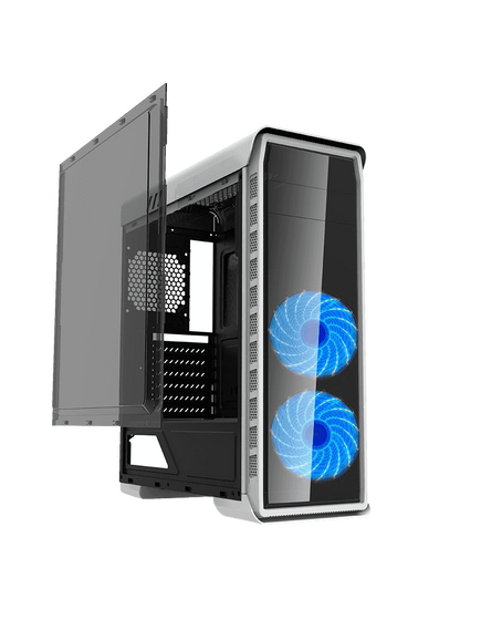 ქეისი GAMEMAX ELYSIUM WHITE MidT 1*USB3.0 2*USB2.0 2*120 BLUE acrylic (side panel) without PSU white ElysiumWhite ElysiumWhite-image2 | Hk.ge