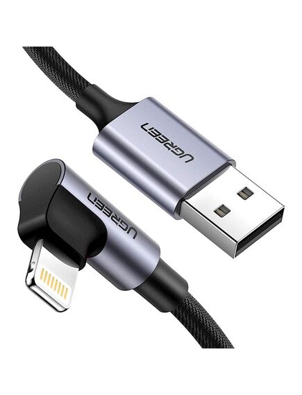 USB კაბელი UGREEN (60521) Lightning for iphone Braided Cable with Aluminum Shell 1m black-image2 | Hk.ge