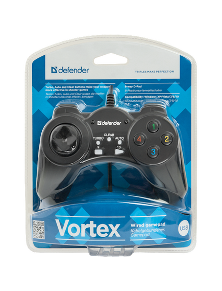 სათამაშო ჯოისტიკი Wired gamepad Defender Vortex USB,13 buttons 4714033642491-image | Hk.ge