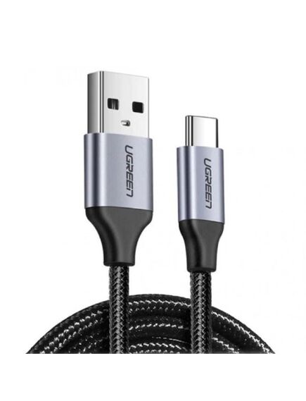 USB კაბელი UGREEN 60127 USB to USB-C Cable Nickel Plating Aluminum Braid 1.5m (Black)-image2 | Hk.ge