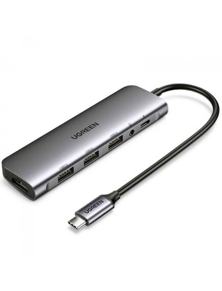 USB ჰაბი UGREEN CM136 (80132) USB-C To HDMI+3*USB 3.0 A+ AUX3.5mm+PD Power Converter-image3 | Hk.ge