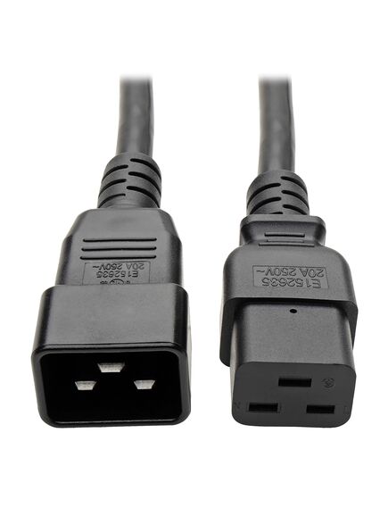 Power Extension Cord, C19 to C20 - Heavy-Duty, 20A, 250V, 12 AWG, 6 ft. (1.83 m), Black-image | Hk.ge